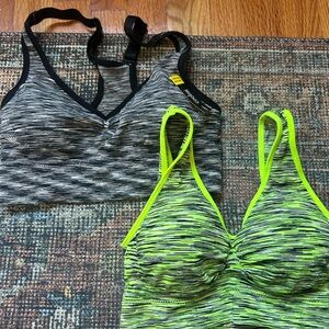 Coobie Black and Green Sports Bra Set